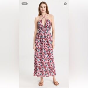 SOLD OUT Antik Batik Blossom Halter Sundress Red Pink Teal size Small NWT